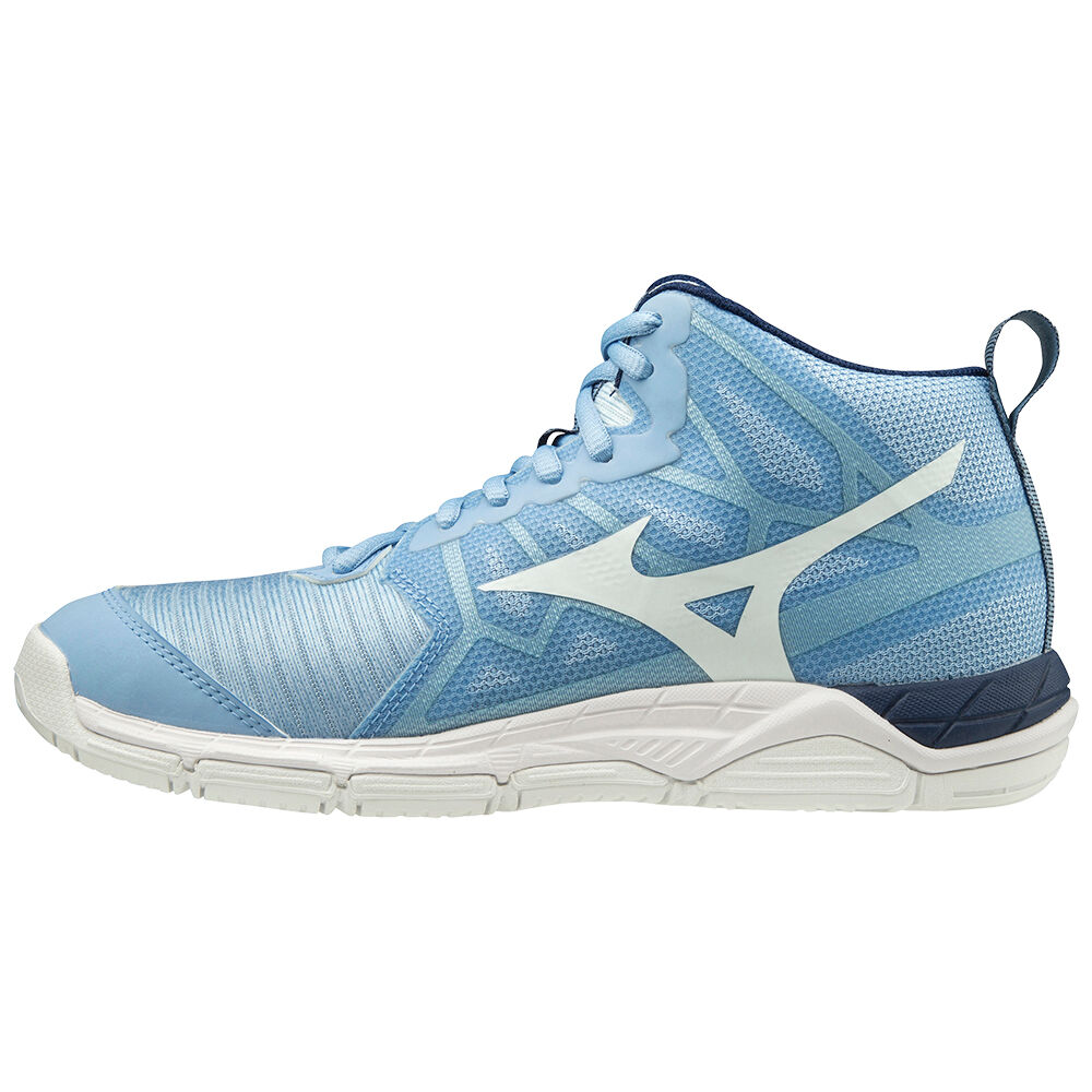 Damske Volejbalove Tenisky Mizuno Wave Supersonic 2 Mid Modre/Biele Vypredaj UICQ15207